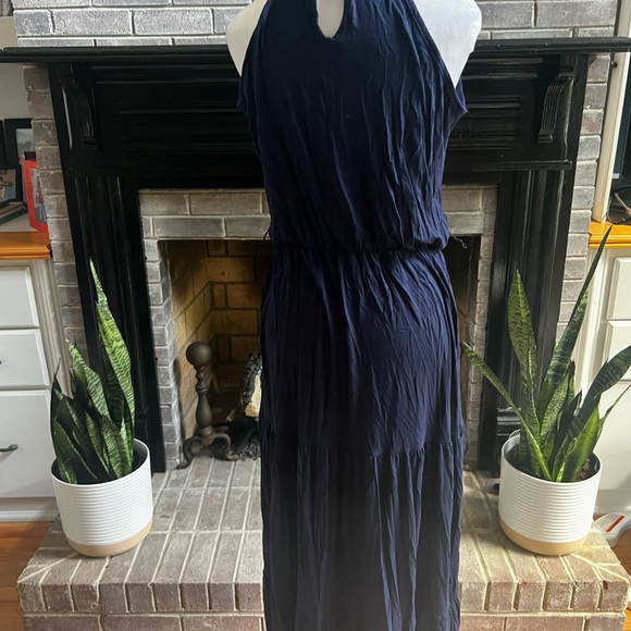 Navy women’s cotton maxi dress - Picture 2 of 2